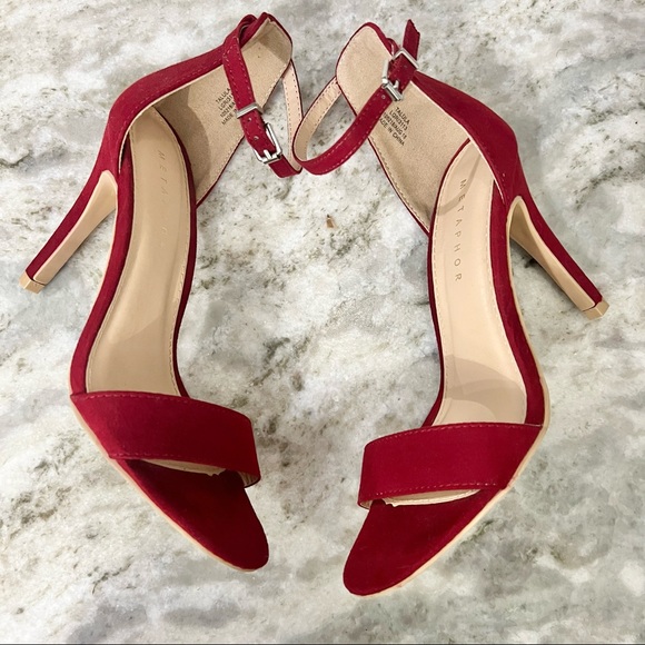 Metaphor Talula Dark Red Ankle Strap Dress Heeled Minimal Sandal Size 5.5 - Picture 5 of 9